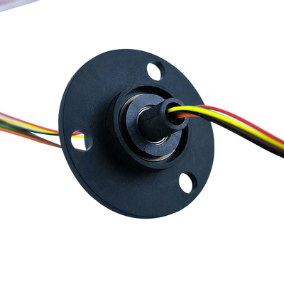6 Way 2A OD 22mm Conductive Slip Ring With Flange For Pan / Tilt Rotator
