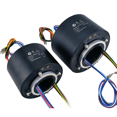 Center Hole 25.4mm Over Axis Rotary Slip Ring 250rpm Speed 6 Channels