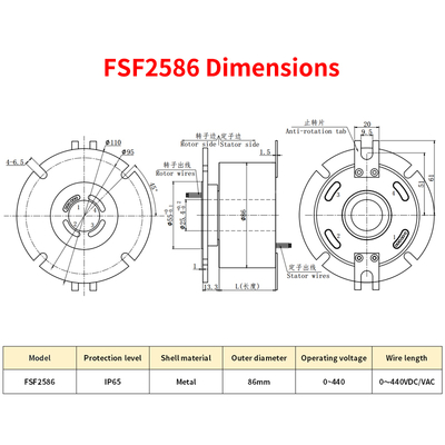 Flanged Rotating Water Proof Slip Ring Suitable For Outdoor Environment