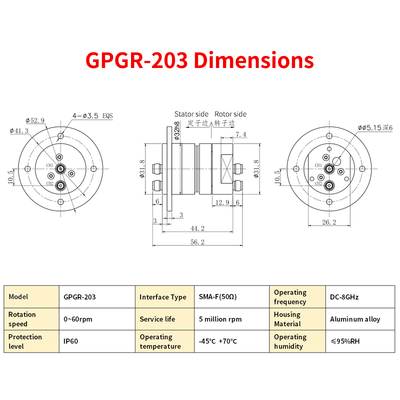 SMA-F Interface 2 Channel High Frequency Rotary Joint 5 Million Revolutions Service Life