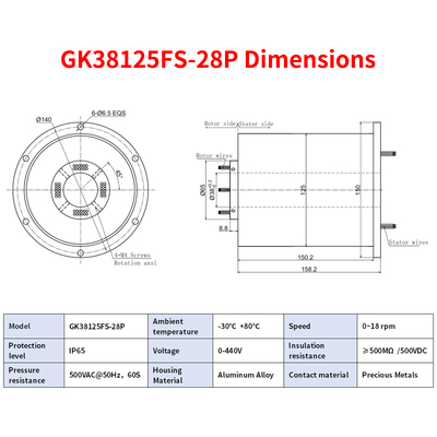 IP65 Waterproof 100M Ethernet Integrated Slip Ring For High End Automation