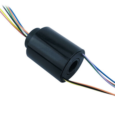8-channel 2A miniature hollow signal slip ring PBT material housing 9mm center hole