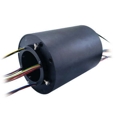 42-way Through Bore Electrical Slip Ring with Black Aluminum Alloy Housing and 250 RPM Speed