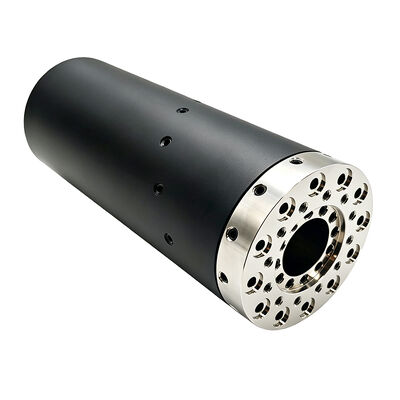 Multi-media integrated fluid rotary union with 3 air channels, 5 water channels and 4 hydraulic oil
