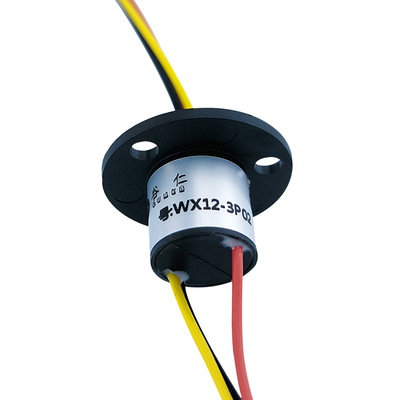 OD 12.4mm 3 Circuit 2A Rotating Slip Ring With Flange Drones And Robot Slip Ring
