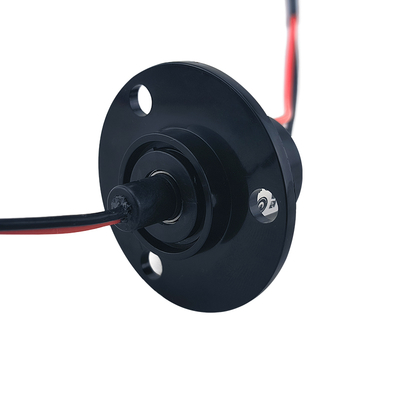 Two Way 10A Compact Slip Ring With Flange AWG17 Teflon Wire PBT Housing