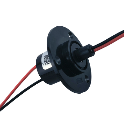 Two Way 10A Compact Slip Ring With Flange AWG17 Teflon Wire PBT Housing
