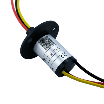 3Way 20A Cap Type Conductive Slip Ring 150rpm Flange Installation