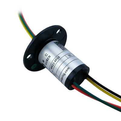 OD 22mm 10A Compact Slip Ring With Flange PBT Engineering Plastic Housing