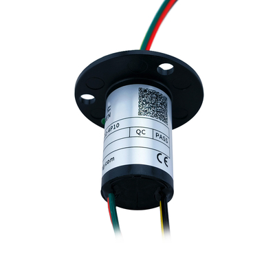 OD 22mm 10A Compact Slip Ring With Flange PBT Engineering Plastic Housing