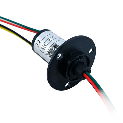 OD 22mm 10A Compact Slip Ring With Flange PBT Engineering Plastic Housing