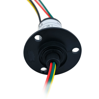 OD 22mm 10A Compact Slip Ring With Flange PBT Engineering Plastic Housing