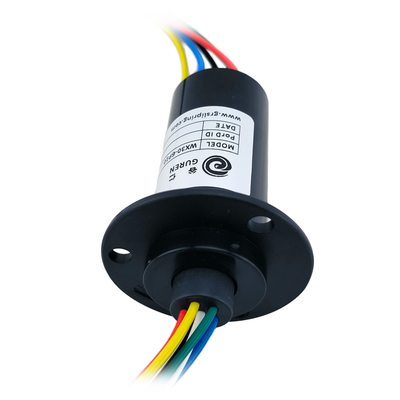 6 Wire Slip Ring 10A Flanged Rotating Connector Rings CE Certified PBT Housing