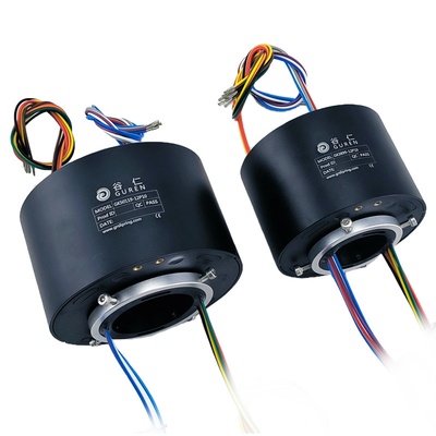 Center Hole 25.4mm Over Axis Rotary Slip Ring 250rpm Speed 6 Channels