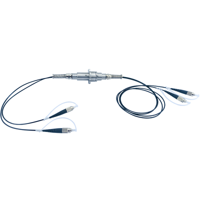 2 Channel Fiber Optic Slip Ring 300rpm Speed 100 Million Revolutions Lifespan