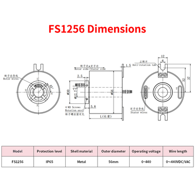 IP65 Waterproof Electric Rotary Joint For Small Rotary Tables