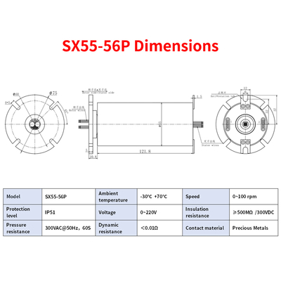 55mm OD Flanged Gigabit Ethernet Rotary Joint Capable Of Passing Encoder Signals