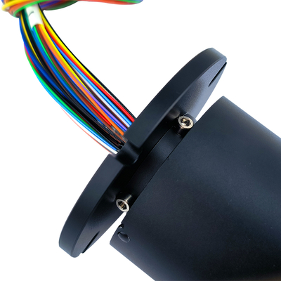 8-way 5A 50-way 2A flange electric slip ring 250rpm speed, aluminum alloy black housing