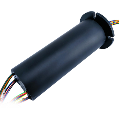 8-way 5A 50-way 2A flange electric slip ring 250rpm speed, aluminum alloy black housing