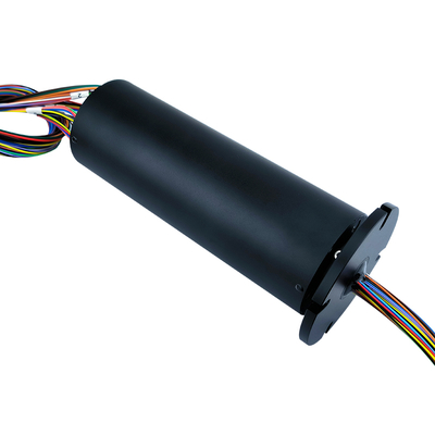 8-way 5A 50-way 2A flange electric slip ring 250rpm speed, aluminum alloy black housing