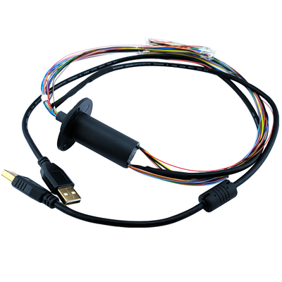 22mm OD Electrical and USB Combination Slip Rings Flange Mount