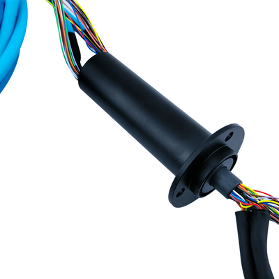 32-way power and 2-way Gigabit network slip ring 25mm OD aluminum alloy housing