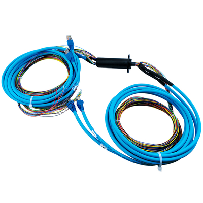 32-way power and 2-way Gigabit network slip ring 25mm OD aluminum alloy housing