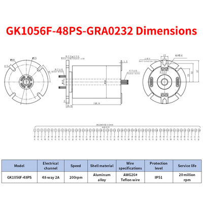 48-way 2A Signal Through Bore Electrical Slip Ring with 56mm Outer Diameter and Flange Design