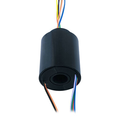 8-channel 2A miniature hollow signal slip ring PBT material housing 9mm center hole
