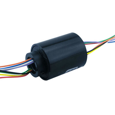 8-channel 2A miniature hollow signal slip ring PBT material housing 9mm center hole