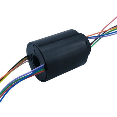 8-channel 2A miniature hollow signal slip ring with 9mm center hole and PBT housing for stable transmission