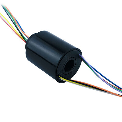 8-channel 2A miniature hollow signal slip ring PBT material housing 9mm center hole