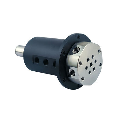 6-in-6-out Multi-Channel Pneumatic Rotary Joint with 48mm Extended Rotor Shaft and G1/8" Standard Interface