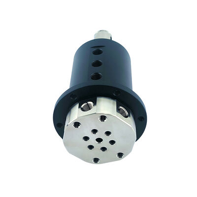 6-in-6-out Multi-Channel Pneumatic Rotary Joint with 48mm Extended Rotor Shaft and G1/8" Standard Interface