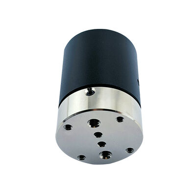 2-channel end-in/end-out pneumatic rotary slip ring with no through hole and M5 connector for compact equipment