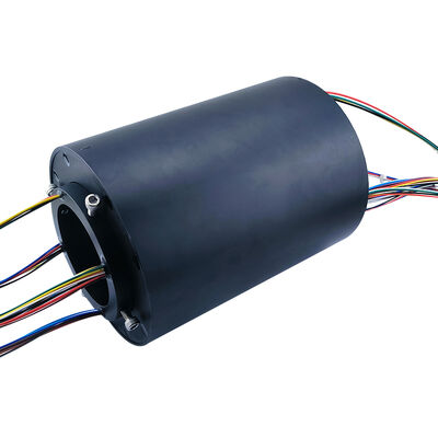 42-way Through Bore Electrical Slip Ring with Black Aluminum Alloy Housing and 250 RPM Speed