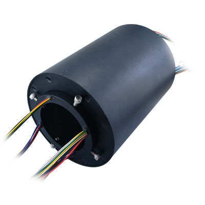 42-way Through Bore Electrical Slip Ring with Black Aluminum Alloy Housing and 250 RPM Speed