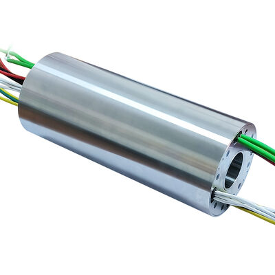 28-Channel IP67 Waterproof Gigabit Ethernet Slip Ring with 50mm Large Aperture and Stainless Steel Housing