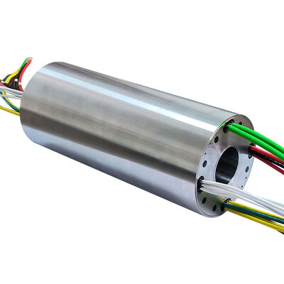 28-Channel IP67 Waterproof Gigabit Ethernet Slip Ring with 50mm Large Aperture and Stainless Steel Housing