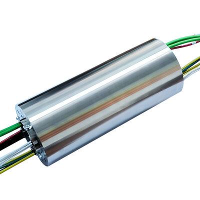 28-Channel IP67 Waterproof Gigabit Ethernet Slip Ring with 50mm Large Aperture and Stainless Steel Housing