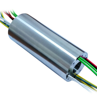 28-Channel IP67 Waterproof Gigabit Ethernet Slip Ring with 50mm Large Aperture and Stainless Steel Housing