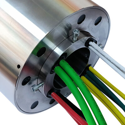 28-Channel IP67 Waterproof Gigabit Ethernet Slip Ring with 50mm Large Aperture and Stainless Steel Housing