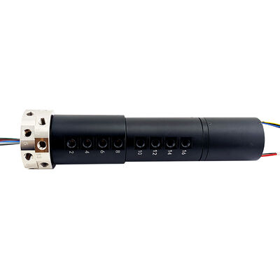 16-Channel Pneumatic 15-Way 5A Electrical Hybrid Slip Ring with Black Aluminum Alloy Housing