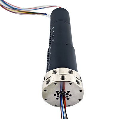16-Channel Pneumatic 15-Way 5A Electrical Hybrid Slip Ring with Black Aluminum Alloy Housing