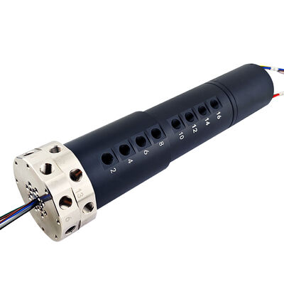 16-Channel Pneumatic 15-Way 5A Electrical Hybrid Slip Ring with Black Aluminum Alloy Housing
