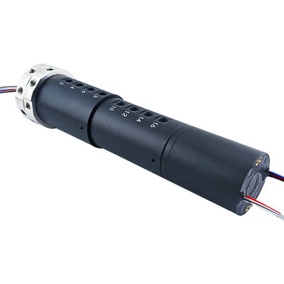 16-Channel Pneumatic 15-Way 5A Electrical Hybrid Slip Ring with Black Aluminum Alloy Housing