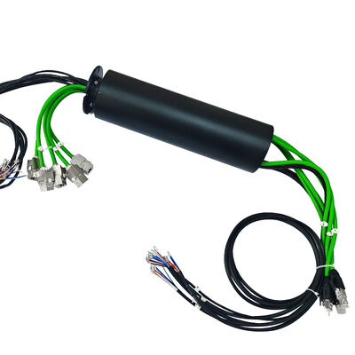 network-connected slip ring with 5 Gigabit Ethernet connections for the intelligent rotation detection system