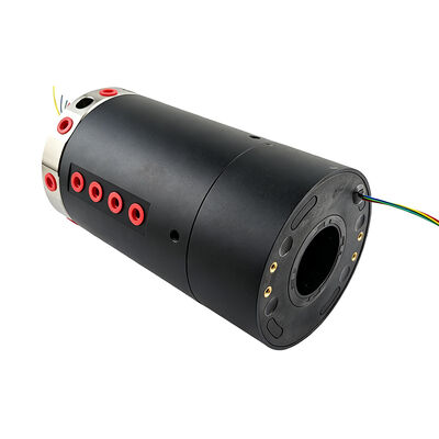 8 pneumatic lines and 5 signal channels Integrated slip ring with 30mm through-bore and 200rpm speed for the rotary transmission of air and solenoid valve signals