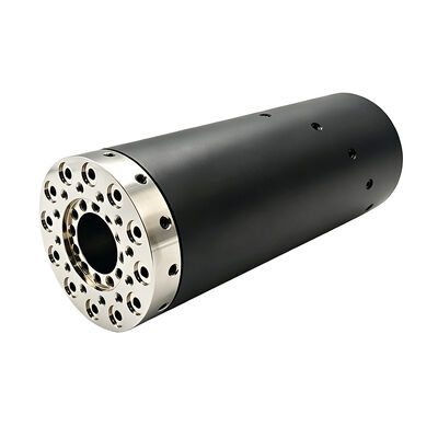 Multi-media integrated fluid rotary union with 3 air channels, 5 water channels and 4 hydraulic oil