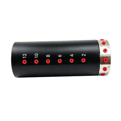 12-channel pneumatic slip ring  with 6mm center bore and disc-style design for automated assembly and rotary fixture applications